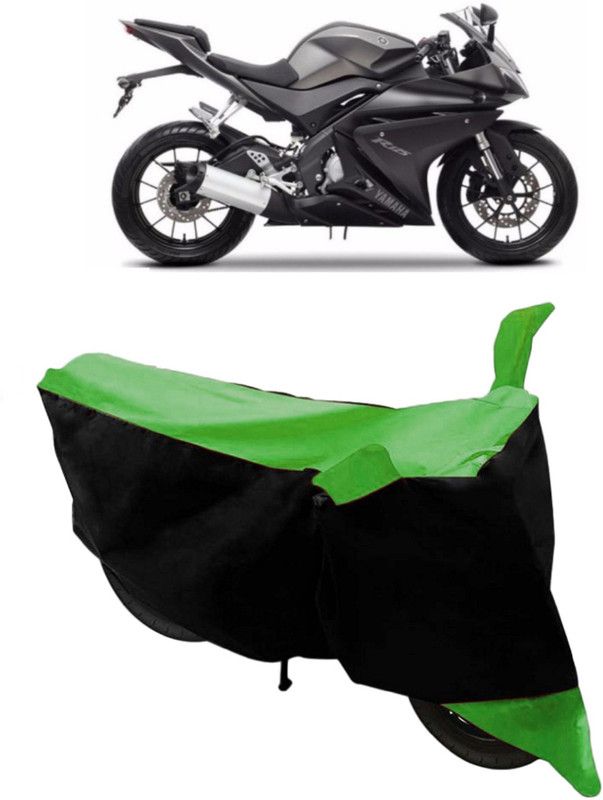 SHIVRAT Two Wheeler Cover for Yamaha  (YZF, Green, Black)