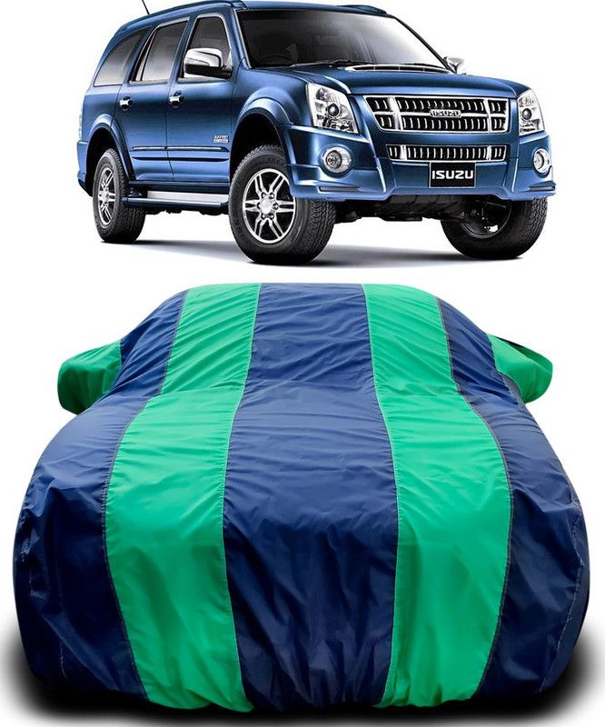 MoTRoX Car Cover For Isuzu MU-7 (With Mirror Pockets)  (Blue, Green)