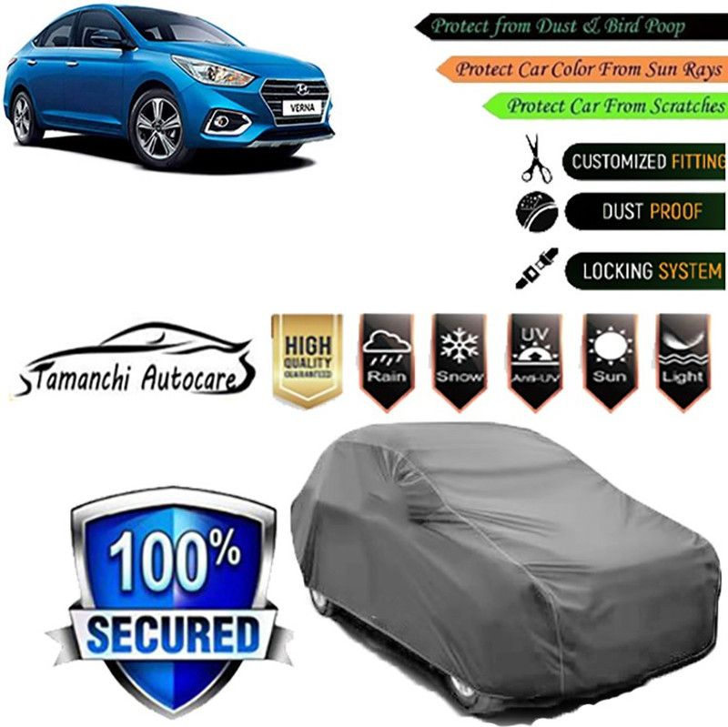 Tamanchi Autocare Car Cover For Hyundai Verna Facelift  (Grey)