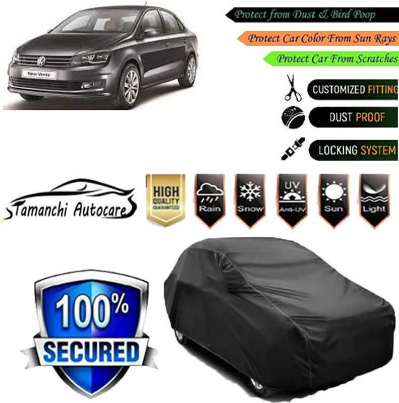 Tamanchi Autocare Car Cover For Volkswagen Vento EX  (Black)