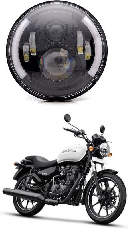 Auto Garh Royal Fresh Look Half Ring Head Light For Thunderbird 350 Headlight Motorbike LED for Royal Enfield (24 V, 75 W)  (Thunderbird 350, Pack of 1)