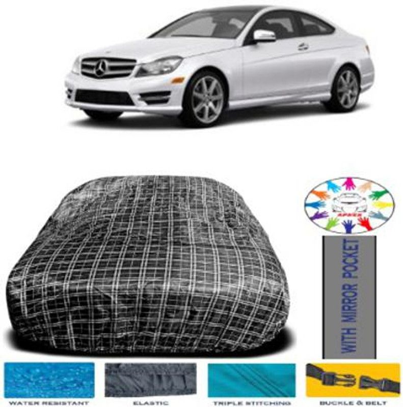 APNEK Car Cover For Mercedes Benz C-Coupe (With Mirror Pockets)  (White, Black)