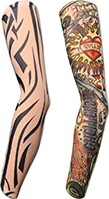 Nevy Nylon Arm Sleeve For Men & Women With Tattoo  (XL, Multicolor)