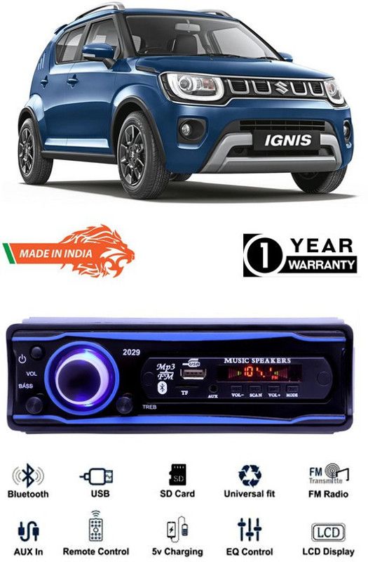 Bluedrum Blue 2029 USB/AUX/SD/BLUETOOTH/FM/MP3 BOOM MASTER STANDARD- B-D306 Car Stereo  (Single Din)
