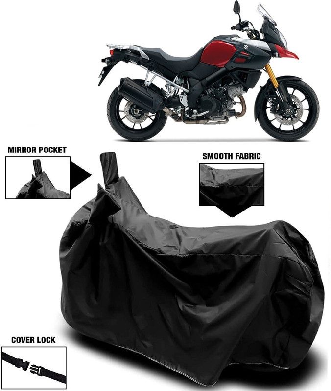 AutoFave Two Wheeler Cover for Suzuki  (V Strom 1000, Black)