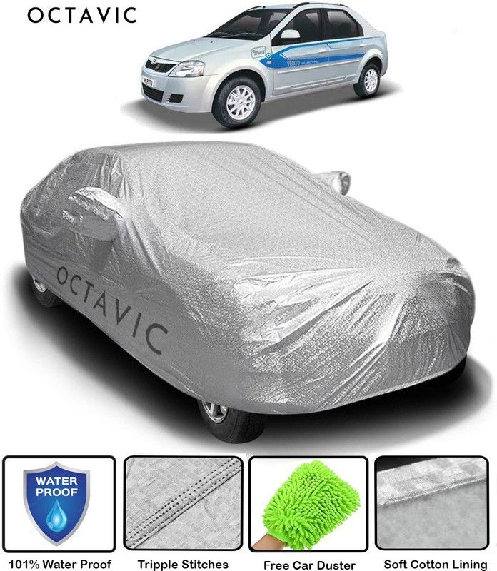 octavic Car Cover For Mahindra e-Verito (With Mirror Pockets)  (Silver)