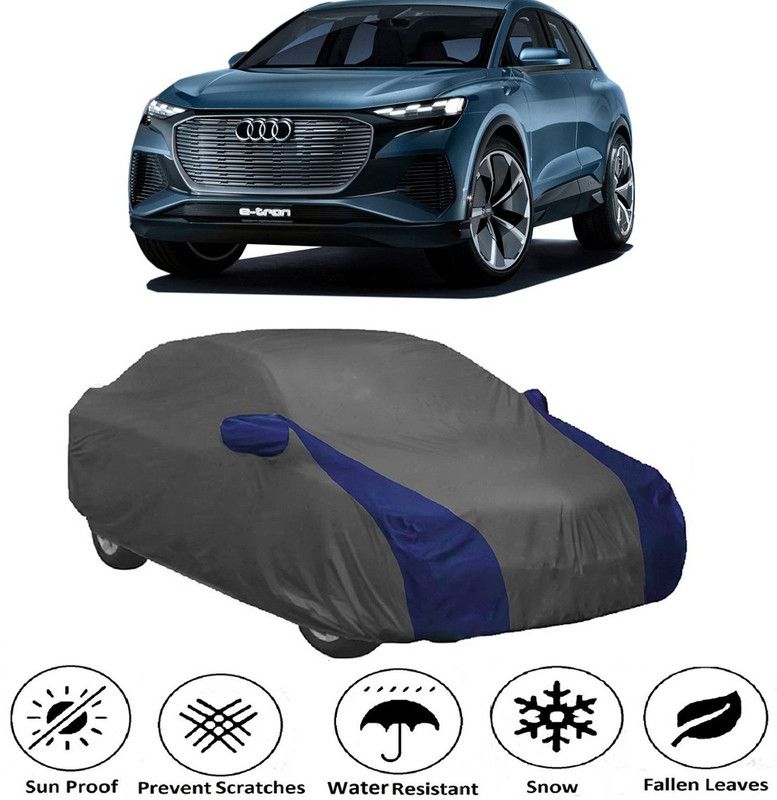 AUTOGARH Car Cover For Audi E-TRON (With Mirror Pockets)  (Grey, Blue)