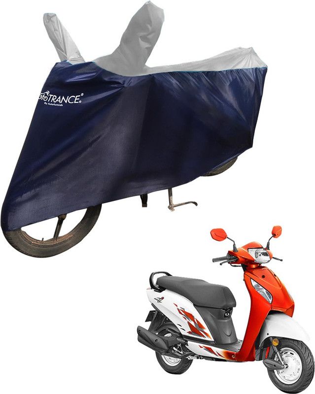 MOTOTRANCE Waterproof Two Wheeler Cover for Honda  (Activa i, Blue, Silver)