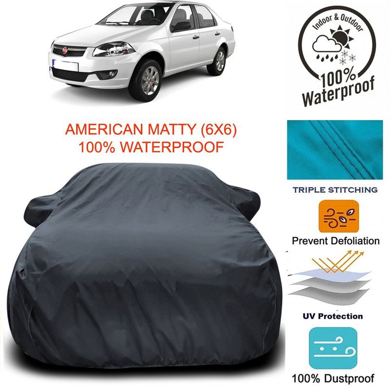 Dvis Car Cover For Fiat Siena (With Mirror Pockets)  (Grey)
