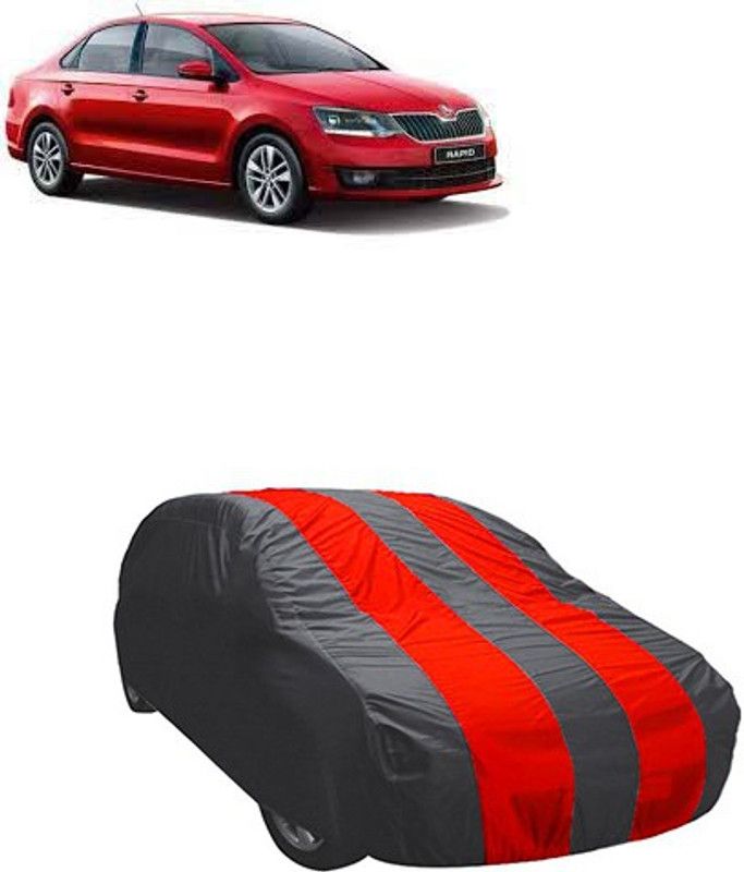 Kuchipudi Car Cover For Skoda Rapid (Without Mirror Pockets)  (Maroon, Grey, For 2005, 2006, 2007, 2008, 2009, 2010, 2011, 2012, 2013, 2014, 2015, 2016, 2017, 2018, 2019, NA Models)