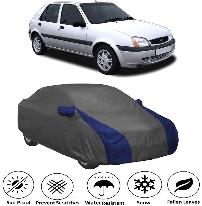 Genipap Car Cover For Ford Fiesta Old (With Mirror Pockets)  (Grey, Blue)