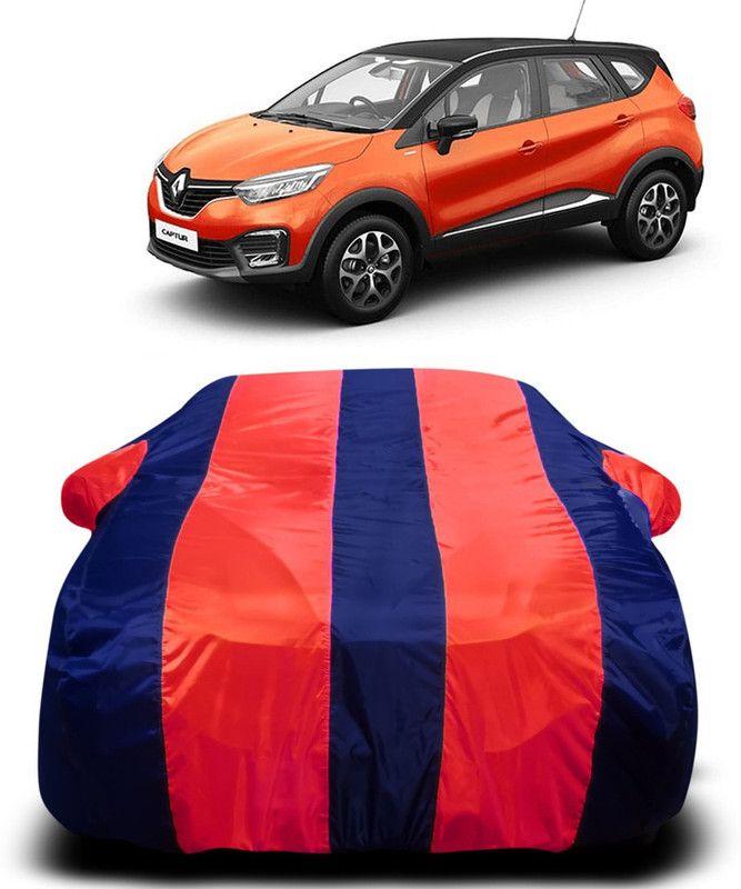 AUTOGARH Car Cover For Renault Captur (With Mirror Pockets)  (Red, Blue)