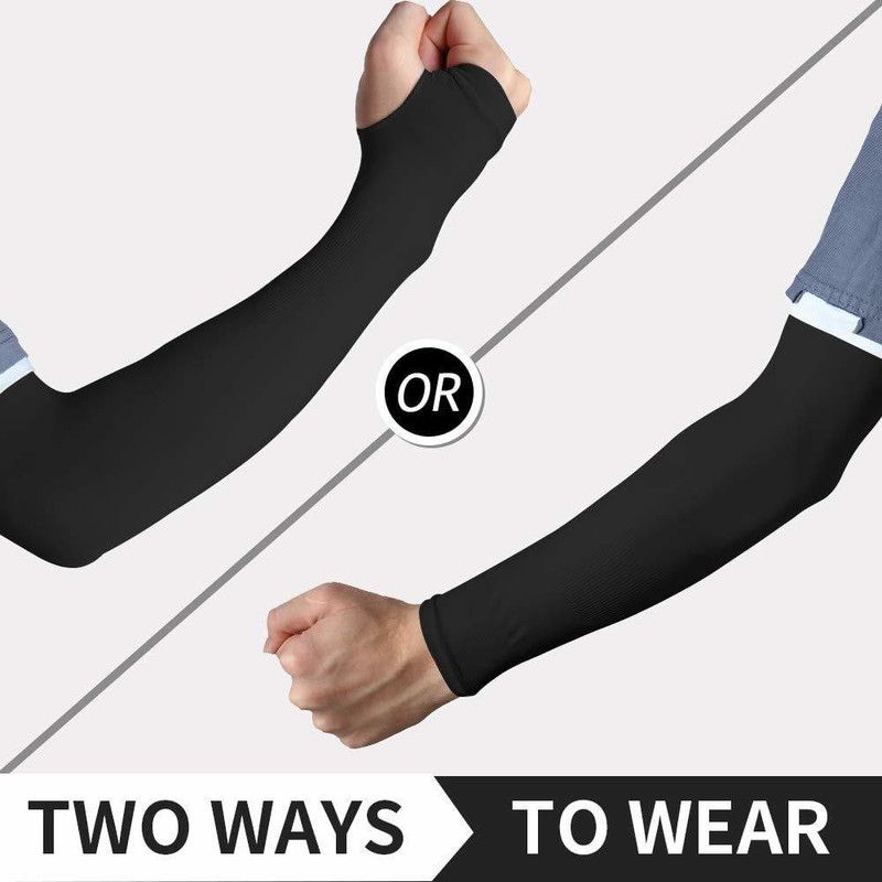RBSOCK Polyresin Arm Sleeve For Men  (Free, Black)