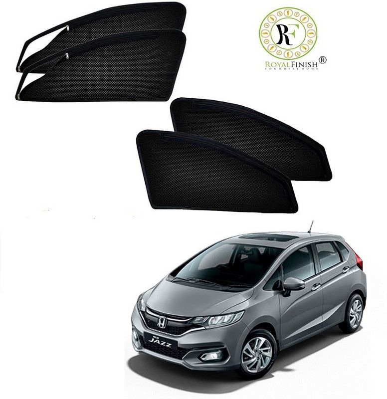 ROYAL FINISH Rear Window, Side Window Sun Shade For Honda Jazz  (Black)