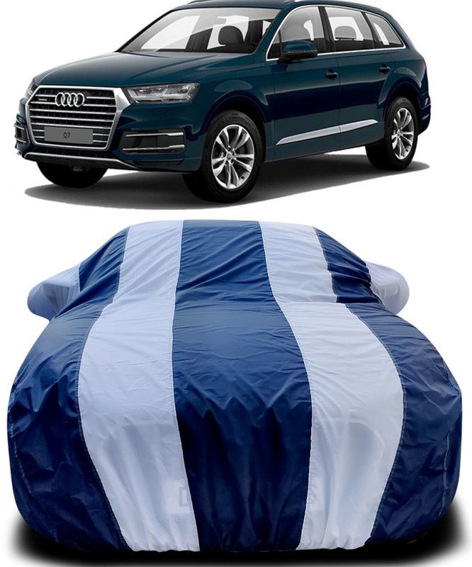 MoTRoX Car Cover For Audi Q7 (With Mirror Pockets)  (Blue, White)