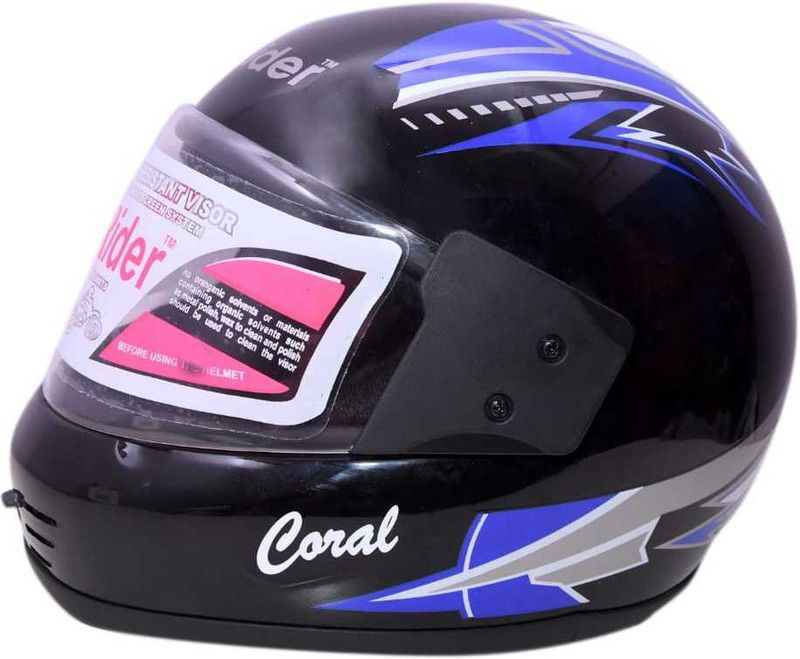 RIDER FULL FACE 33 Motorbike Helmet  (BLACK & BLUE)