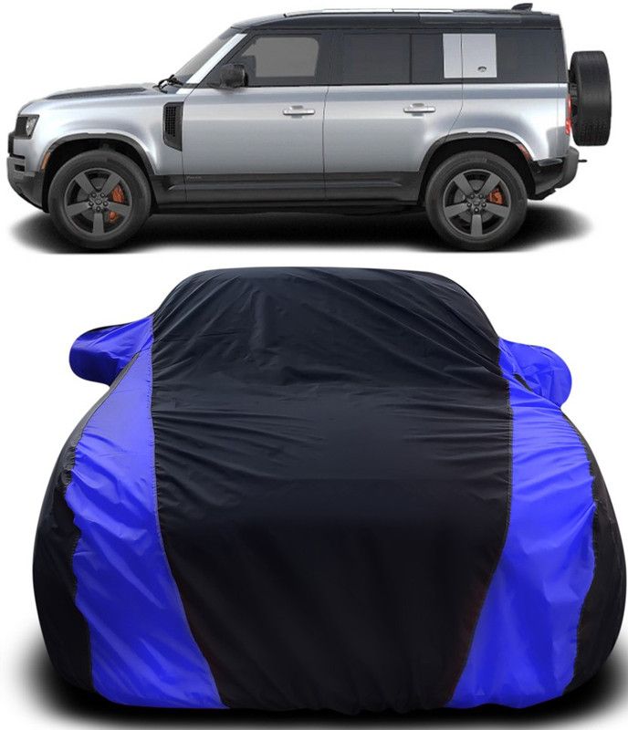 MoTRoX Car Cover For Land Rover Defender (With Mirror Pockets)  (Black, Blue)