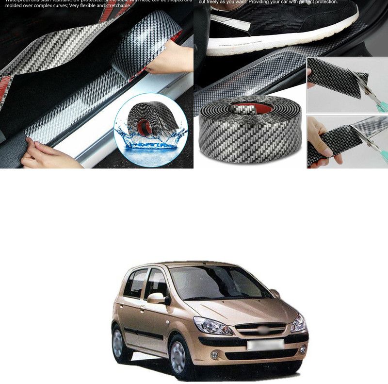 XZRTZ Universal Carbon Fibre Car Door Sill Guards Protector Self-Adhesive Flexible Car Sticker Protector for Car SUV Truck Door Entry Guards, A75 Car Spoiler