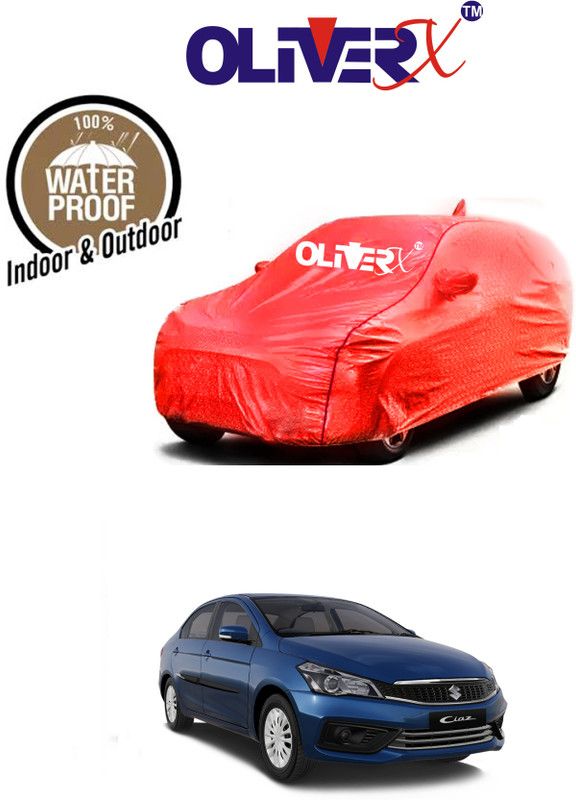 OliverX Car Cover For Maruti Suzuki Ciaz Sigma Petrol (With Mirror Pockets)  (Red)