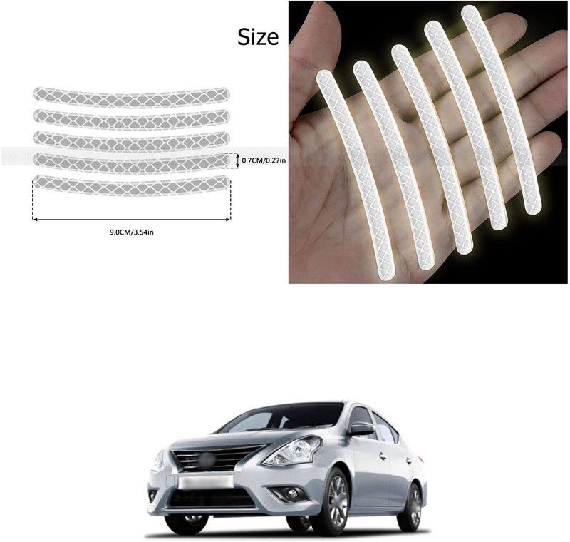 PROEDITION Universal for vehicle Reflective Wheel Rim Stripe Decal Sticker 444 6 mm x 6 m Silver Reflective Tape  (Pack of 20)