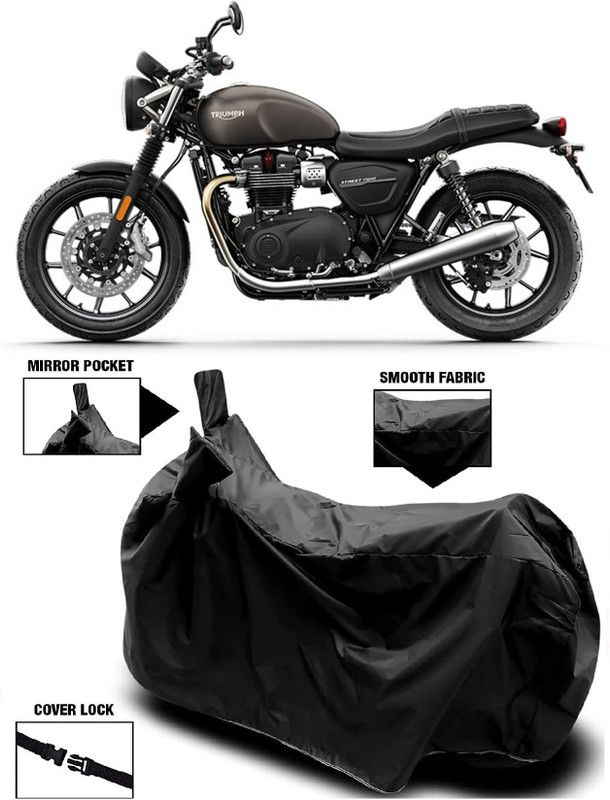 AutoFave Two Wheeler Cover for Triumph  (Street Twin BS6, Black)