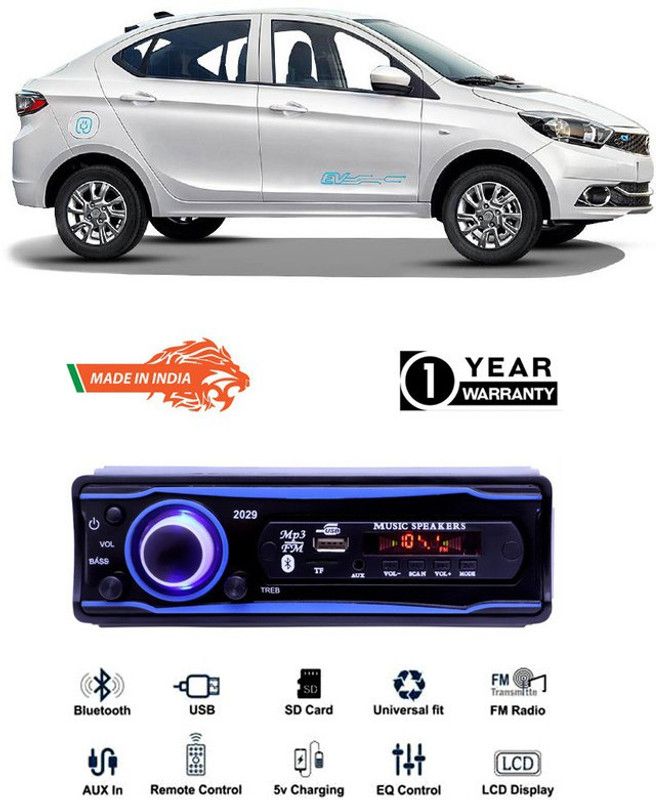 Purpleheart Blue 2029 USB/AUX/SD/BLUETOOTH/FM/MP3 BOOM MASTER STANDARD-PP555 Car Stereo  (Single Din)