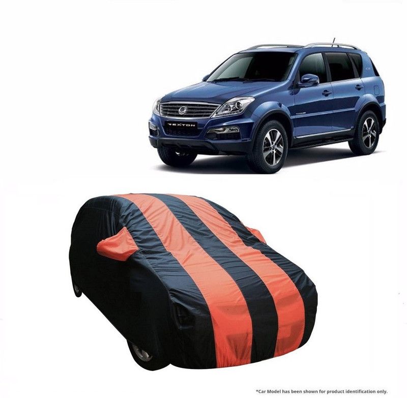Flipkart SmartBuy Car Cover For SsangYong Rexton (With Mirror Pockets)  (Orange, Blue)