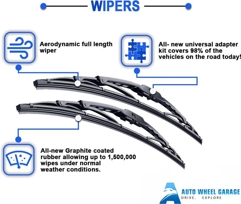 AMZO Windshield Wiper For Tata Esteem, Baleno, KUV100, Accent  (50.8 cm, Pack of: 2)