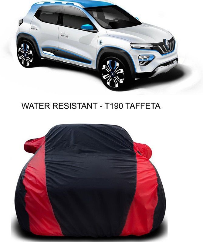 Ascension Car Cover For Renault Kwid EV (With Mirror Pockets)  (Red, Black)