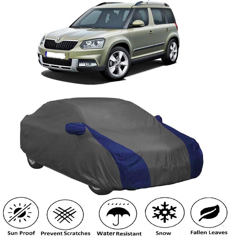 AUTOGARH Car Cover For Skoda Yeti (With Mirror Pockets)  (Grey, Blue)