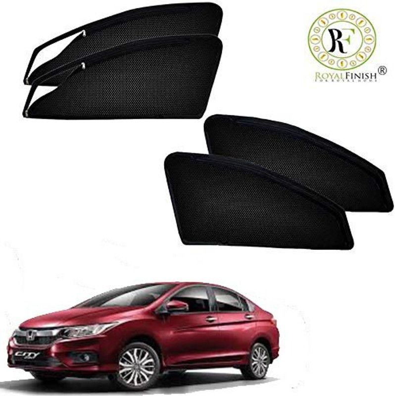 ROYAL FINISH Rear Window, Side Window Sun Shade For Honda City ZX  (Black)