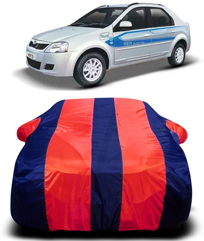 AUTOGARH Car Cover For Mahindra e-Verito (With Mirror Pockets)  (Red, Blue)