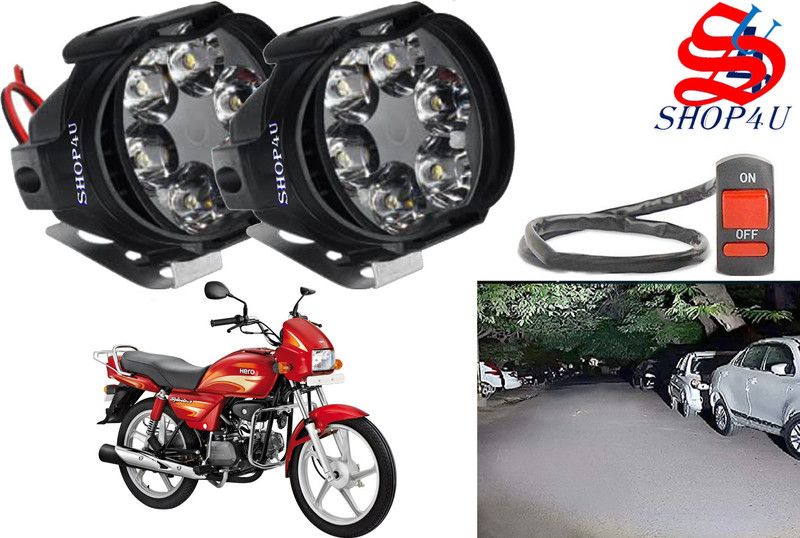 SHOP4U Waterproof Original 6 Shilon Fog Light with on/off Switch for Splendor Plus Headlight, Fog Lamp Motorbike LED for Hero (12 V, 10 W)  (Splendor Plus, Pack of 3)