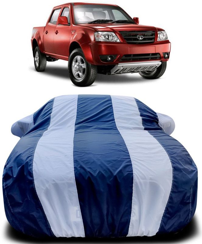 Genipap Car Cover For Tata Xenon (With Mirror Pockets)  (Blue, White)