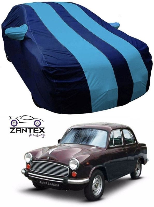 ZANTEX Car Cover For HM Ambassador MPFi (With Mirror Pockets)  (Blue)