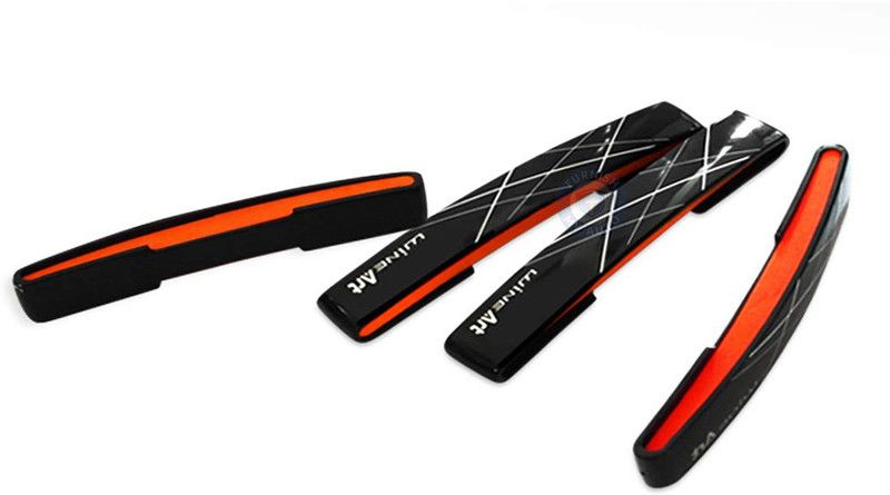 OnWheel Fiber, Plastic, Polypropylene, Steel Car Door Guard  (Black, Orange, Pack of 4, Universal For Car, Universal For Car)