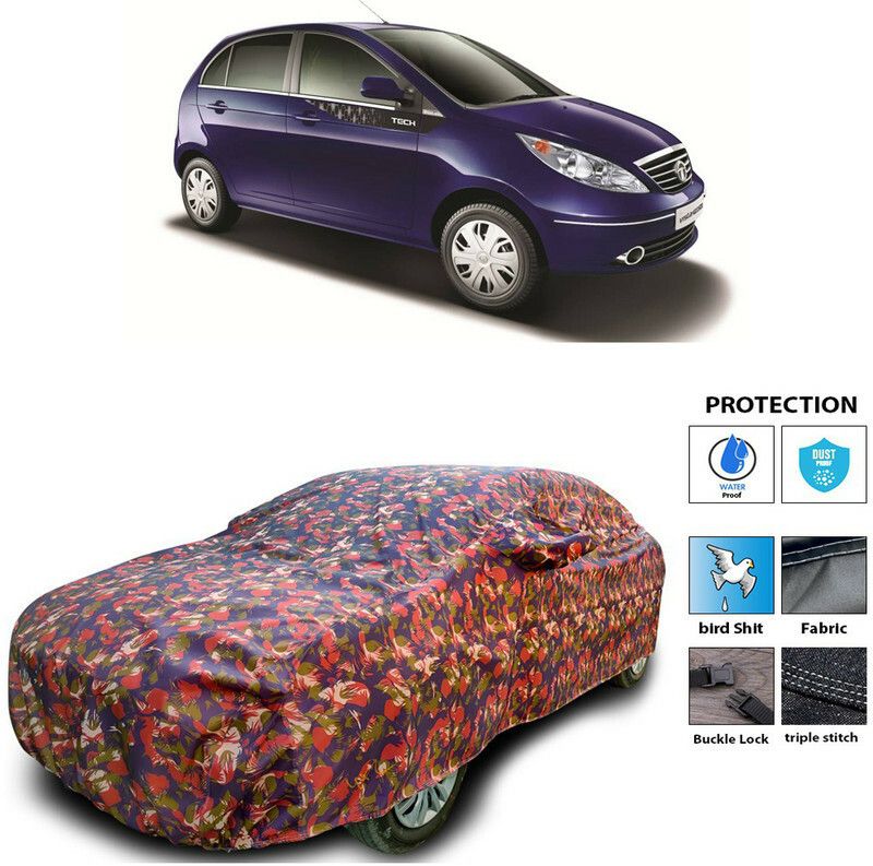 Ascension Car Cover For Tata Vista Tech (With Mirror Pockets)  (Multicolor)
