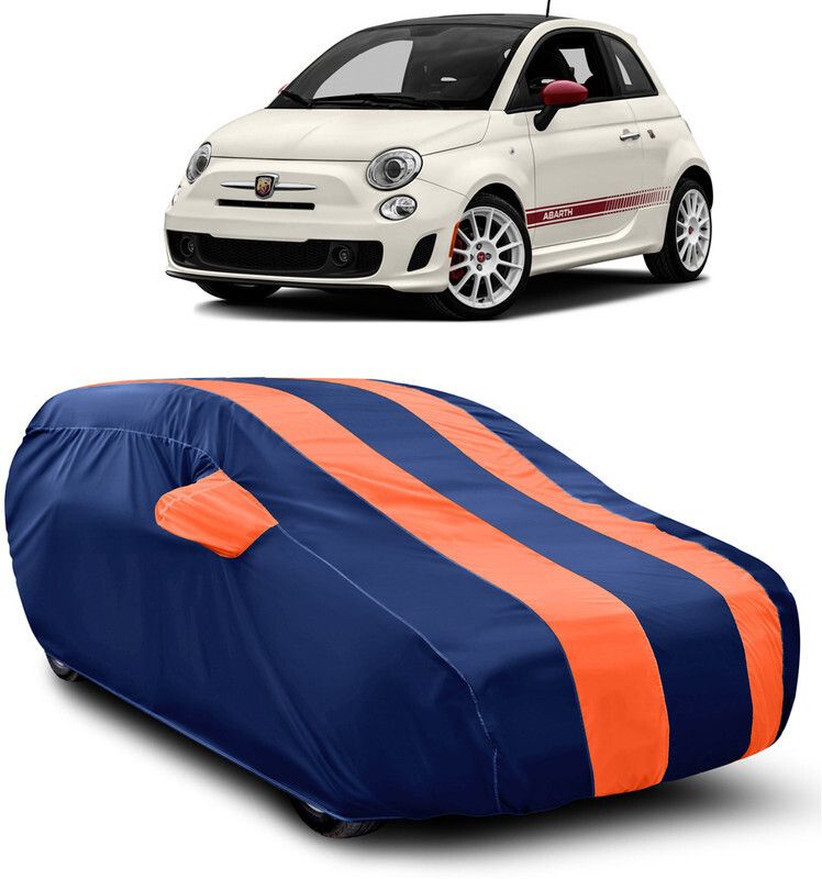 AutoTiger Car Cover For Fiat Abarth (With Mirror Pockets)  (Blue, Orange)