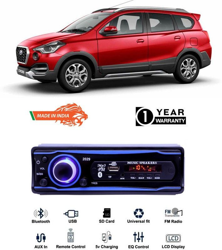 Genipap Blue 2029 USB/AUX/SD/BLUETOOTH/FM/MP3 BOOM MASTER STANDARD- GP99 Car Stereo  (Single Din)