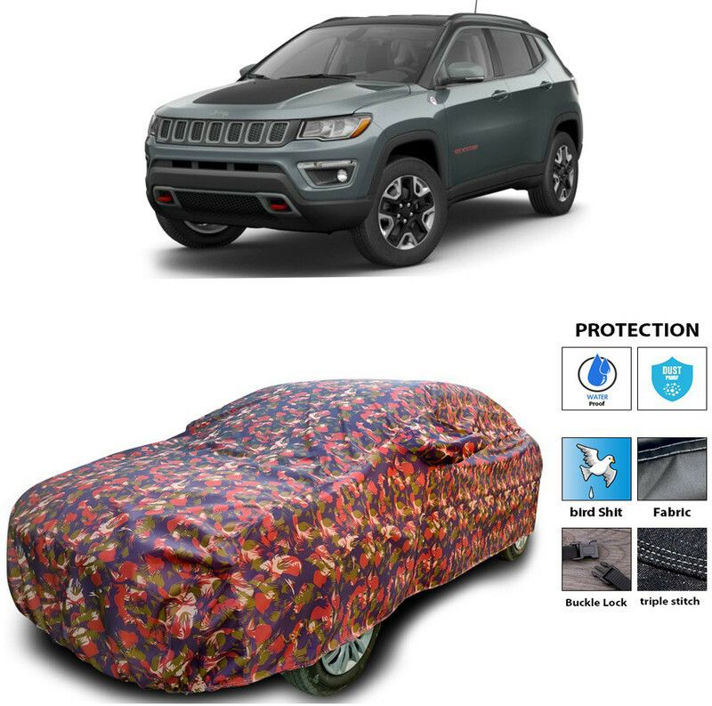 Genipap Car Cover For Jeep Jeep (With Mirror Pockets)  (Multicolor)