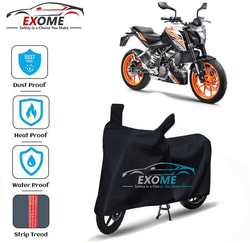 EXOME Waterproof Two Wheeler Cover for KTM  (125 Duke, Black)