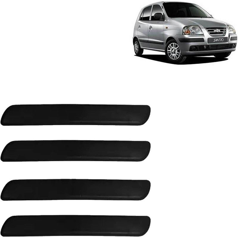 Rhtdm Silicone Car Bumper Guard  (Black, Pack of 4, Hyundai, Santro)