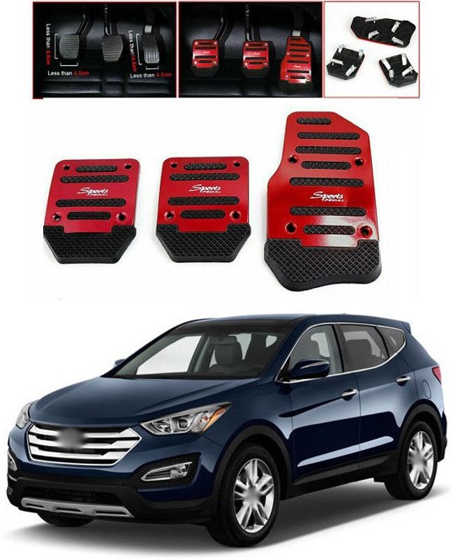 PRTEK CAR 3pcs Nonslip Car Pedal Pads Auto Sports Gas Fuel Petrol Clutch Brake Pad Cover Foot Pedals Rest Plate Kits For MT(Manual Transmission) A90 Car Pedal
