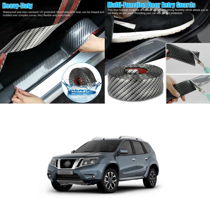 XZRTZ Universal Carbon Fibre Car Door Sill Guards Protector Self-Adhesive Flexible Car Sticker Protector for Car SUV Truck Door Entry Guards, A187 Car Spoiler