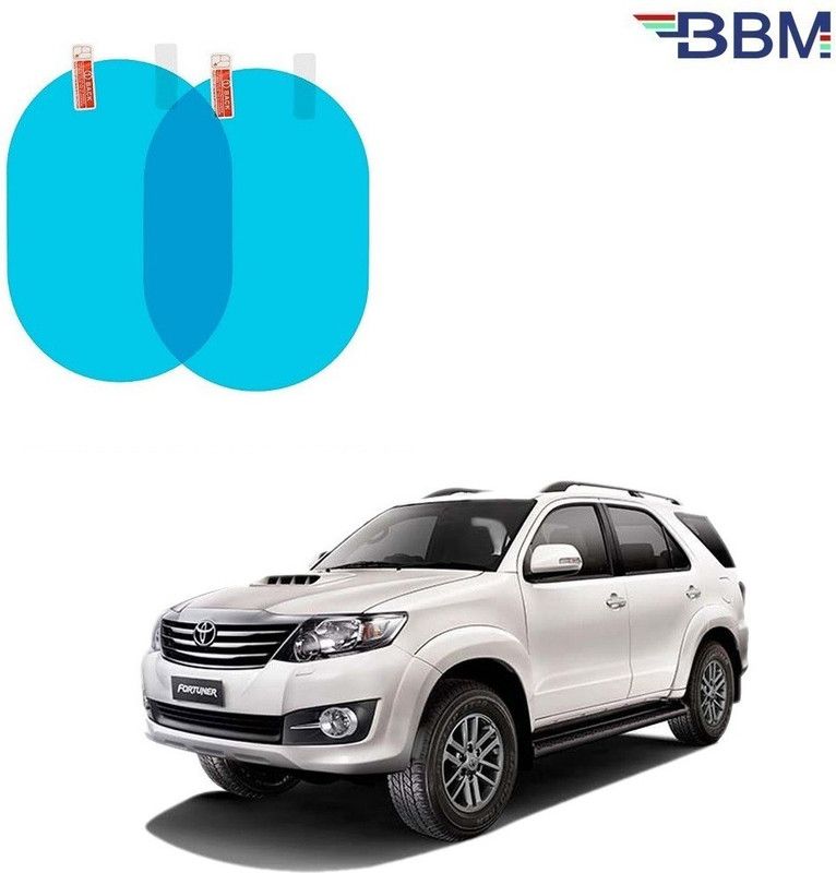 BBM Universal Car Anti Fog Film Waterproof Protective Anti-Fog Rainproof Anti-Glare For Side Mirrors (pack of 2) for Toyota Fortuner Type01 Car Mirror Rain Blocker  (Blue)