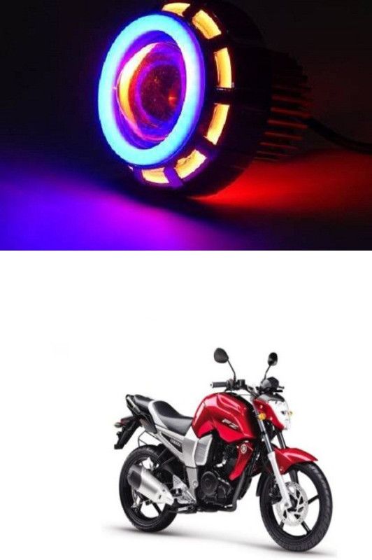 PRTEK LED Headlight Lens Projector (Red And Blue) bike 0119 Headlight Motorbike LED for Yamaha (12 V, 35 W)  (FZ, Pack of 1)