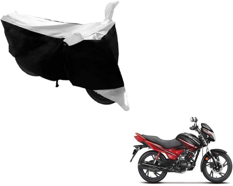 MOCKHE Two Wheeler Cover for Hero  (Glamour, Black, Silver)