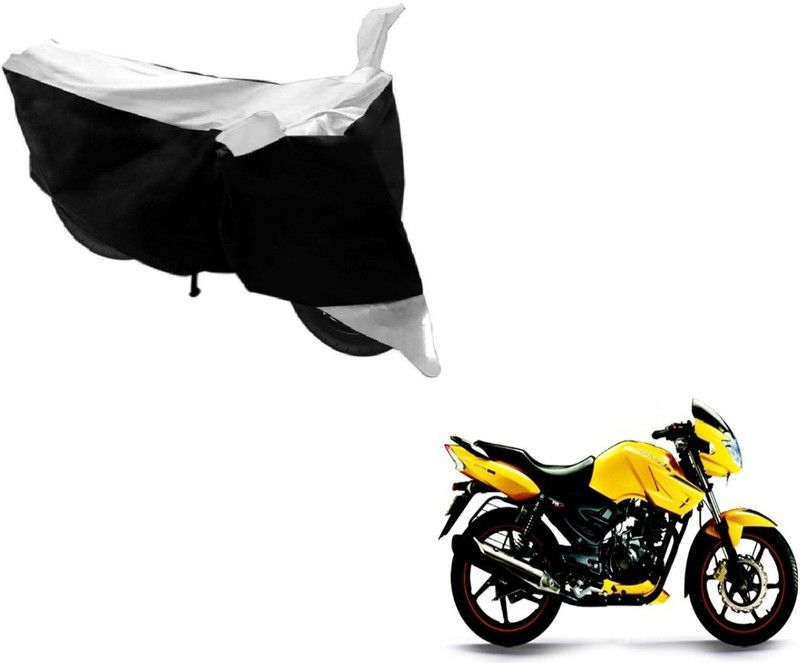 MOCKHE Two Wheeler Cover for TVS  (Apache, Black, Silver)