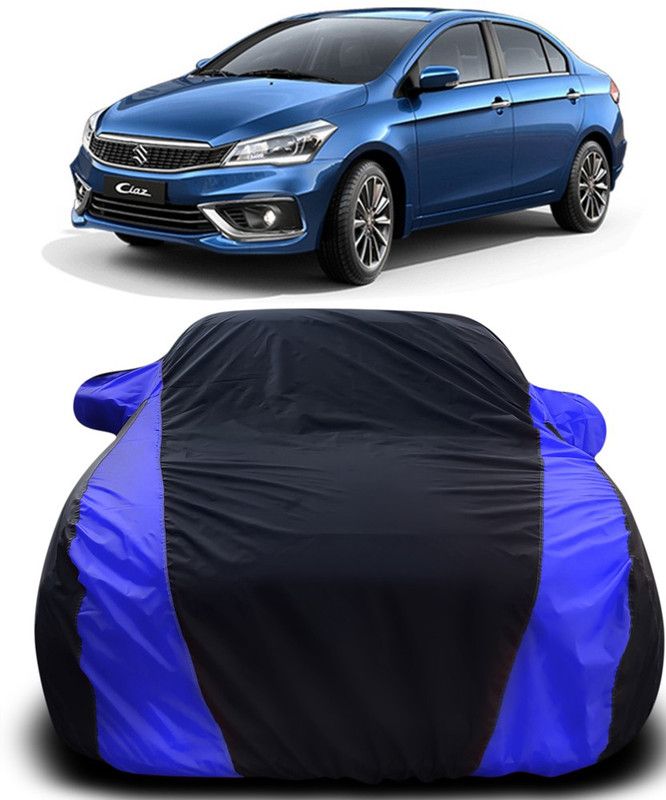 Yuniek Car Cover For Maruti Suzuki Ciaz (With Mirror Pockets)  (Black, Blue)