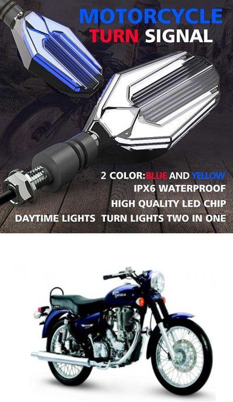 XZRTZ 60 LEDs Motorcycle Turn Signal Indicator Amber/White Double Colors Bike Turn Signal, Bright Bike Tail Light Front Rear Running Lights 4PCS XS1 Indicator Light Motorbike LED (12 V, 30 W)  (Universal For Bike, Pack of 4)